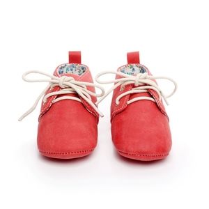 ❣️5 for $25 Red lace up soft sole baby moccasin oxford